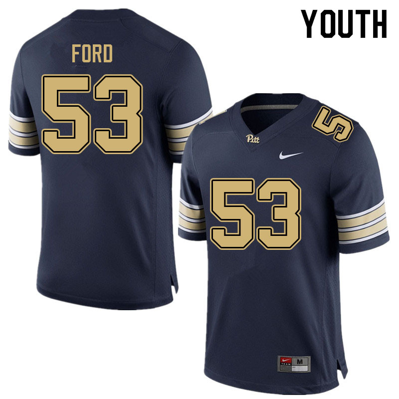 Youth #53 Dorien Ford Pitt Panthers College Football Jerseys Sale-Navy